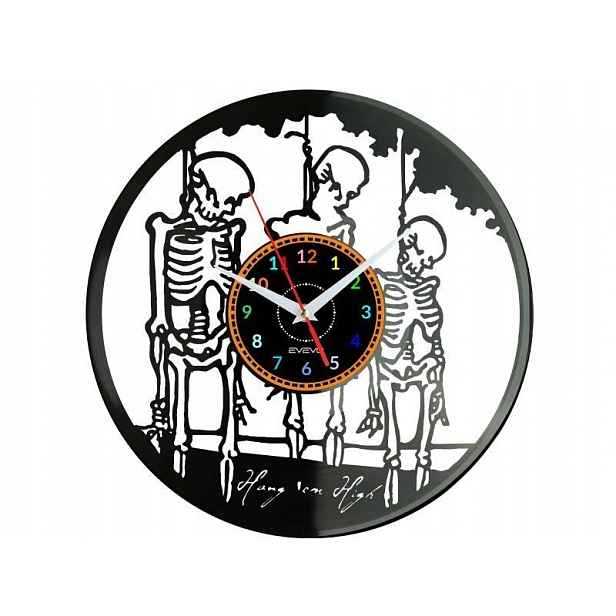 Skeleton Dárek Originální dekorace do domu Hodiny z vinylové desky