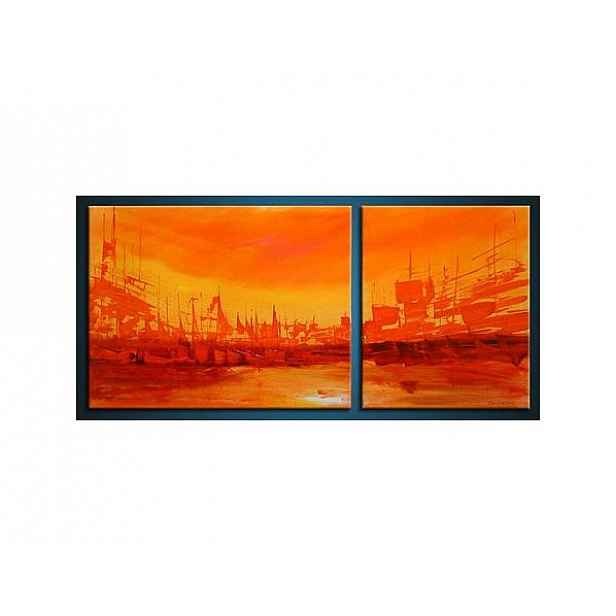 Vícedílné obrazy - Oranžový přístav