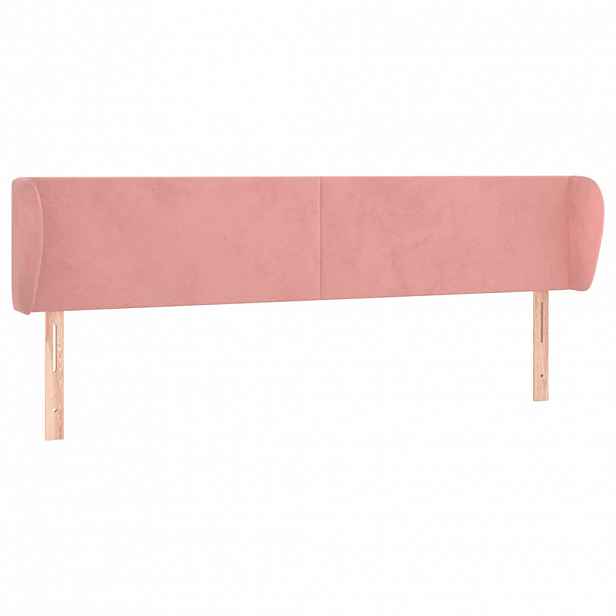vidaXL Čelo postele typu ušák růžová 163x23x78/88 cm samet