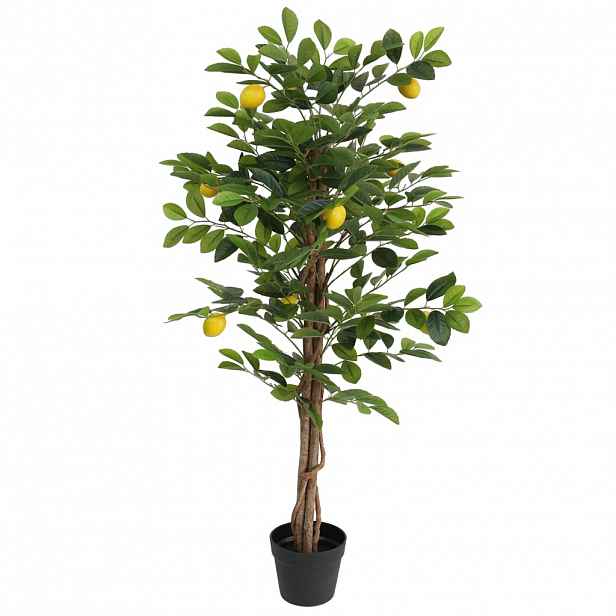 vidaXL Umělý citronovník se 3 kmínky zelený 120 cm PP