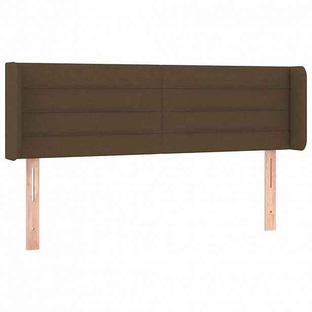 vidaXL Čelo postele typu ušák tmavě hnědé 147x16x78/88 cm textil