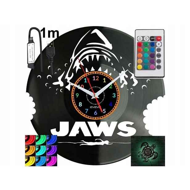 Žralok Dárek Originální dekorace do domu Hodiny z vinylové desky