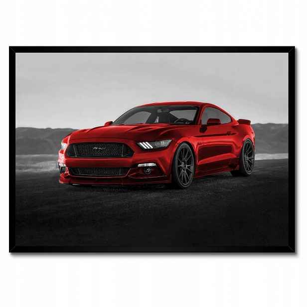 Plakáty v rámu 70x50 Červený Ford Mustang Usa
