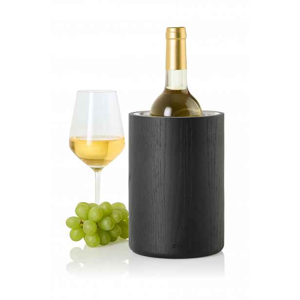 Chladicí nádoba na víno/sekt Vine, jasan černý/nerez, 19,5 cm