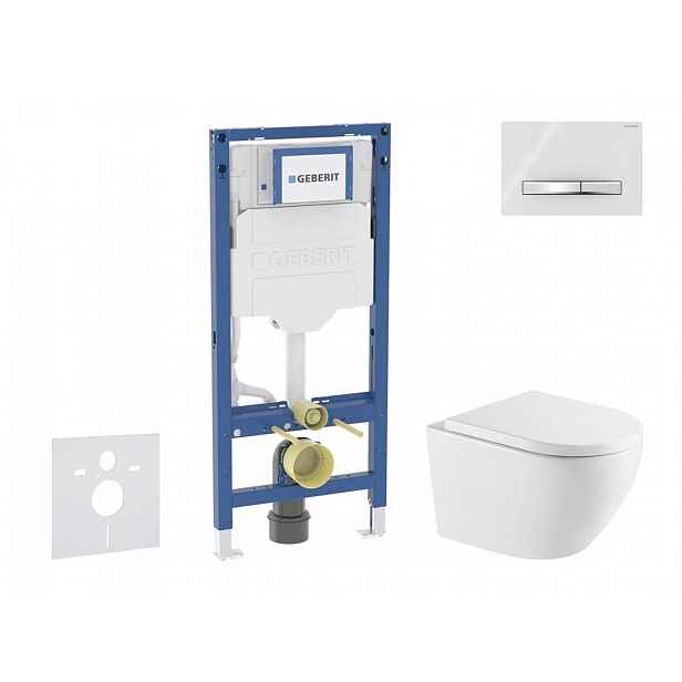 Geberit Duofix - Set předstěnové instalace, klozetu Oudee a sedátka softclose, tlačítko Sigma50, chrom/alpská bílá SANI11CA31133
