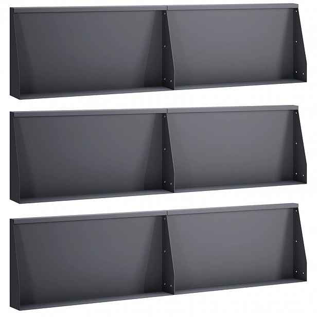 vidaXL Opěrná zeď 6 ks 80 x 12 x 40 cm Ocel Antracitová