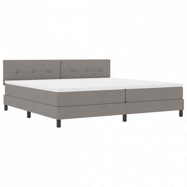 vidaXL Postel s boxspringem s LED pásky Taupe 200 x 200 cm textil