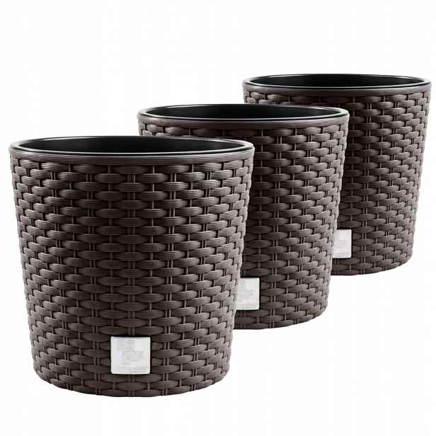 3X Rato DRTUS400L Květináč imitace ratanu