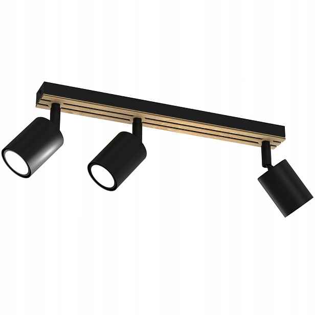 Luminex Terra Lišta 3 Reflektory GU10 8W Černá/Světlé dřevo
