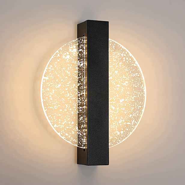 Moderní Led Nástěnné Svítidlo, Černé, 12W, Teplá Bílá 3000K – Kreativní Design Do Obývacího Pokoje