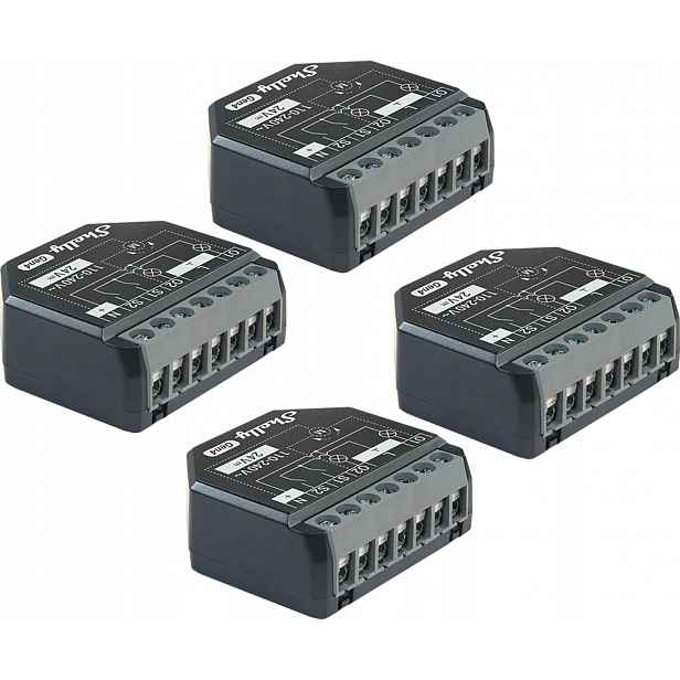 Relé Shelly 2PM Gen4 Zigbee Matter sada 4 ks