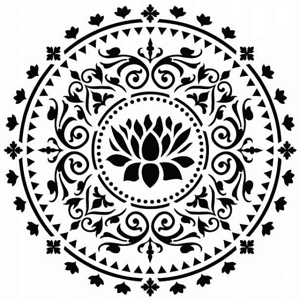 Šablona Na Ozdobné Omítky LuxBud Mandala 11 62x62 cm Moderní