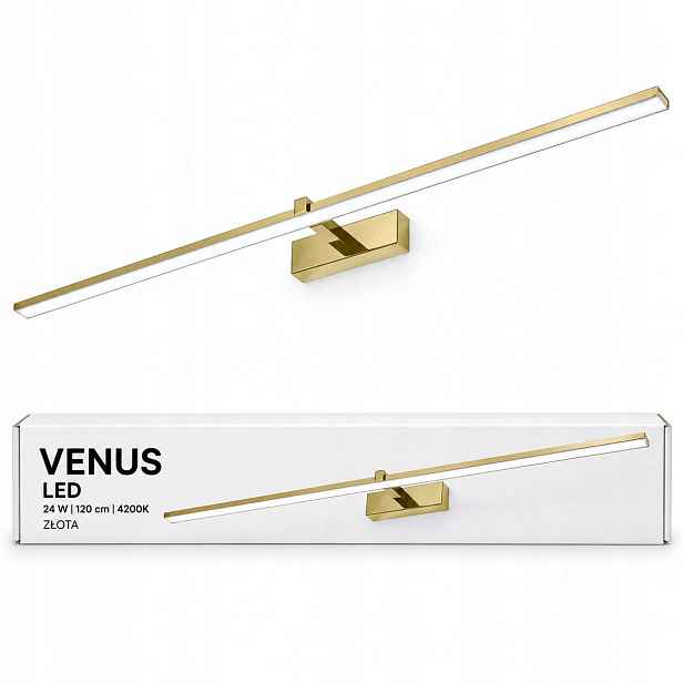 Venus 24W 120 cm zlatá Led lampa do ložnice nad postel 4200K IP44 1640lm