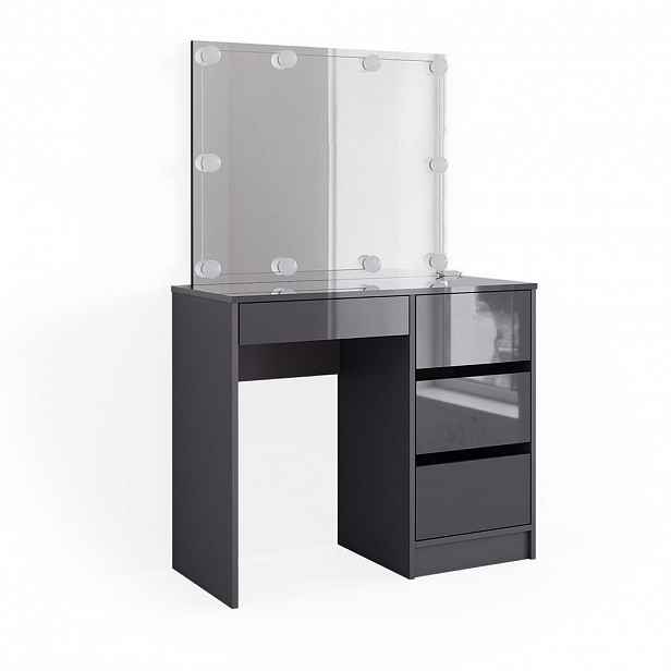Vicco TOALETNÍ STOLEK Sherry Antracit 90 cm se zrcadlem a LED osvětlením