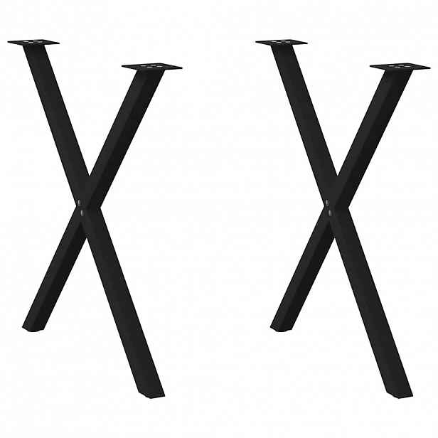 vidaXL Nohy k jídelnímu stolu ve tvaru X, 2 ks, černé, 70 x (72-73) cm, ocel