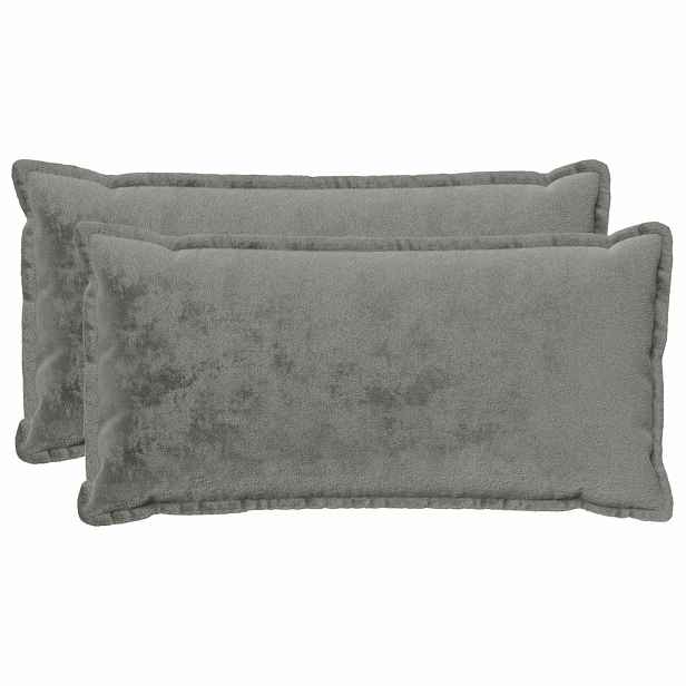 vidaXL Povlak na polštář 2 ks HOUTEN Tmavě šedá 40 x 70 cm Flanel