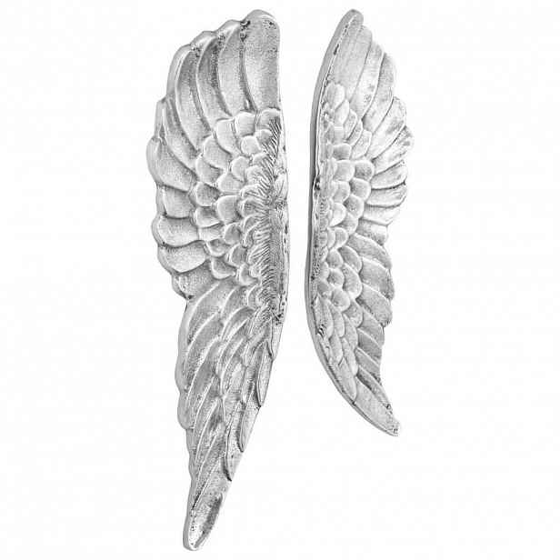 vidaXL Socha křídel 2 ks Stříbrná 31 x 5 x 91 cm Hliník