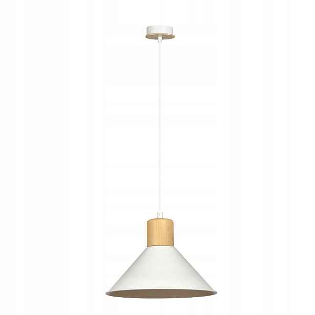 Závěsná Lampa Emibig Rowen 1xE27 Led Stmívatelná Kov/dřevo Bílá