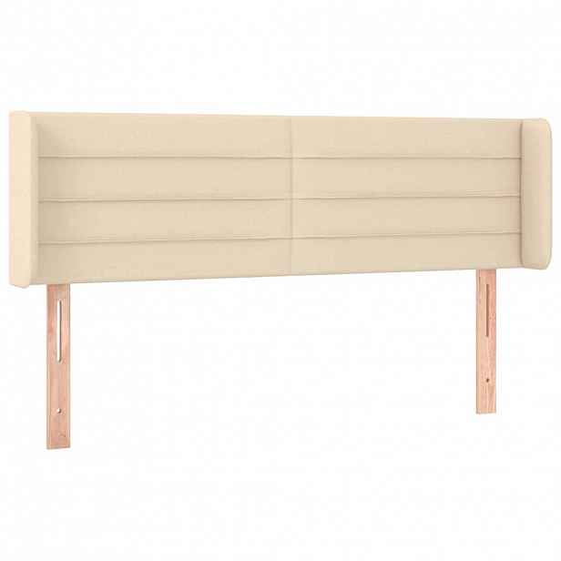 vidaXL Čelo postele typu ušák krémové 147 x 16 x 78/88 cm textil
