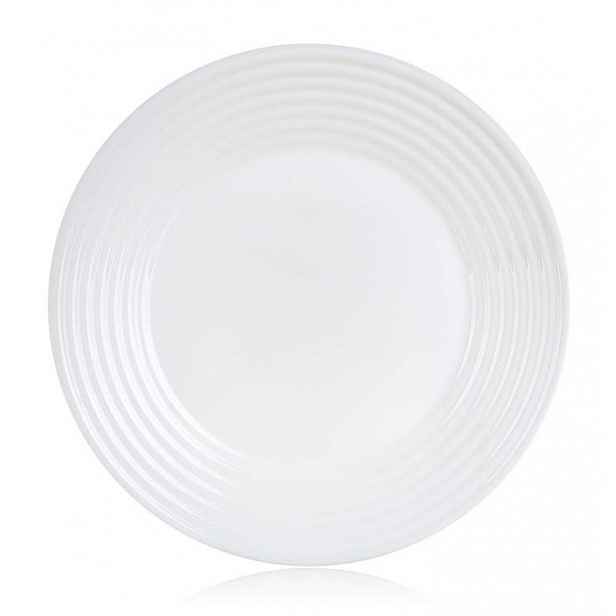Mělký talíř Harena 25 cm, bílé sklo