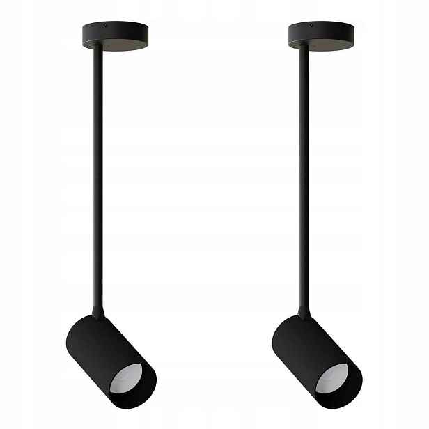 Sada 2 černých pohyblivých reflektorových lamp Mono Long Nowodvorski