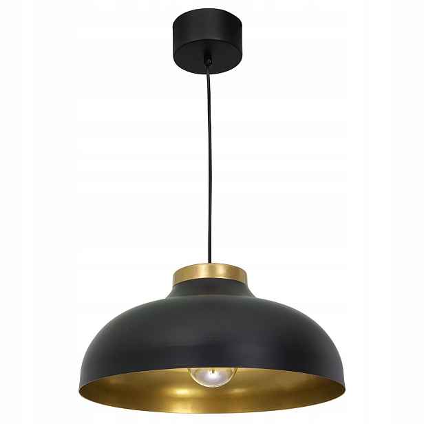 Závěsná lampa černá zlatá kulatá do obývacího pokoje jídelny kulatá 40 cm Luminex