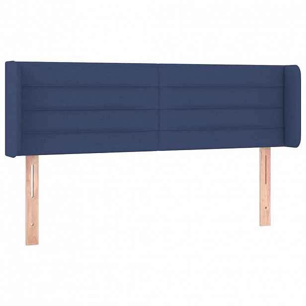 vidaXL Čelo postele typu ušák modré 147 x 16 x 78/88 cm textil