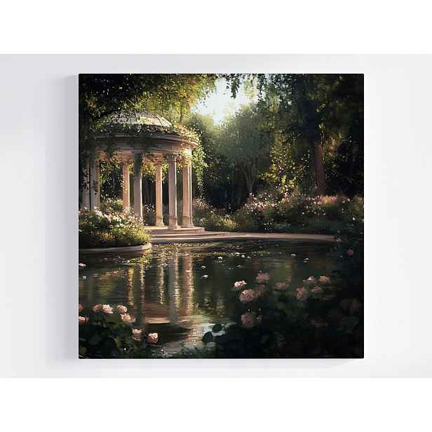 Obraz Na Plátně Canvas Krajina Zahrada Park Altán Rybník Květiny Růže 50x50