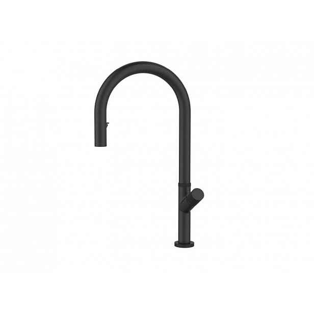 Alveus Swan - Dřezová baterie s výsuvnou sprškou, matná černá 1150908