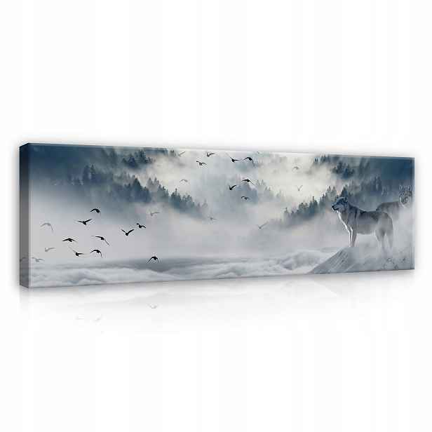 Obraz Vlk Příroda Krajina Do Ložnice Obývacího Pokoje Plátno Na Zeď 145x45