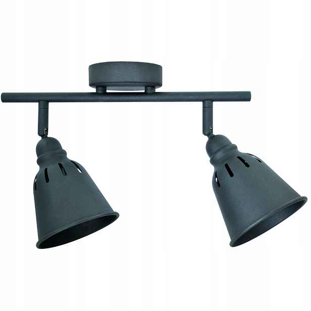 Stropní nástěnná lampa 2 reflektory moderní loft černá Polux