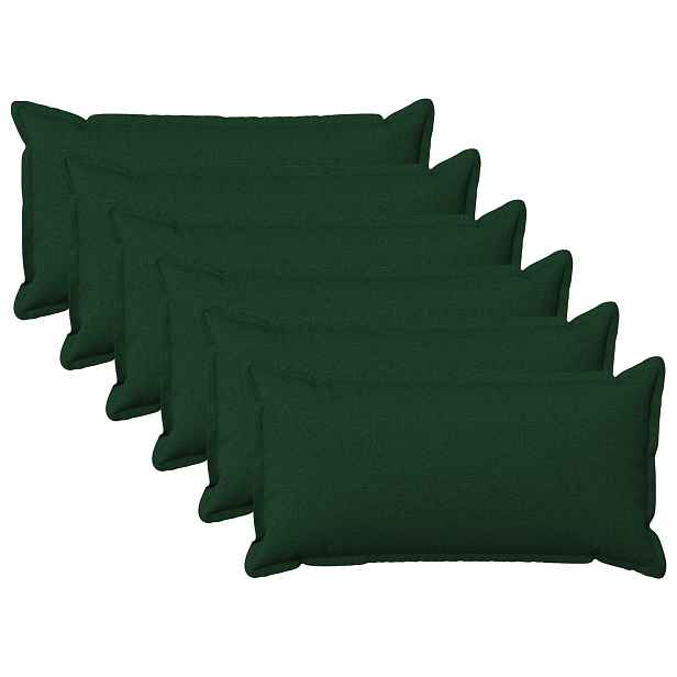 vidaXL Povlak na polštář 6 ks HOUTEN Tmavě zelená 40 x 80 cm