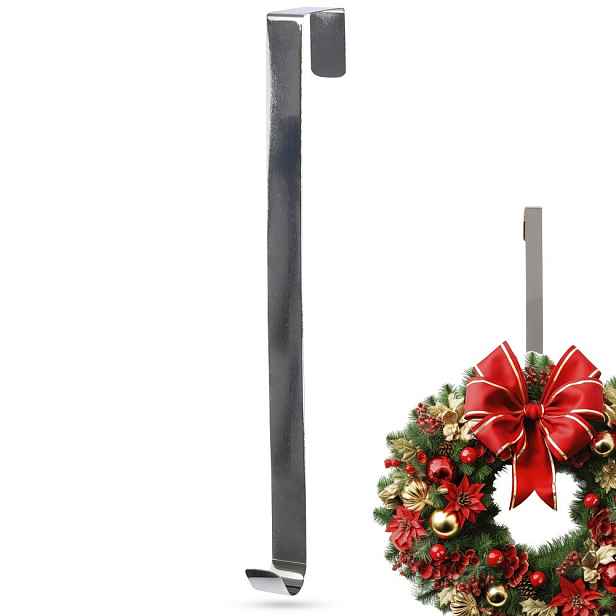 VILDE Háček na věnce nebo jiné dekorace, stříbrný  - 30 cm