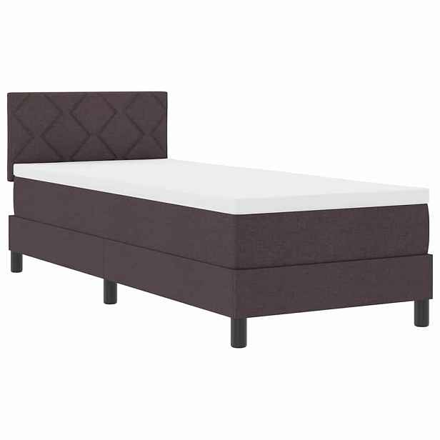 vidaXL Postel s boxspringem s LED pásky Tmavě hnědá 80 x 200 cm textil