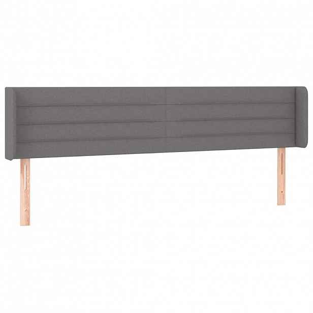 vidaXL Čelo postele typu ušák tmavě šedé 163x16x78/88 cm textil