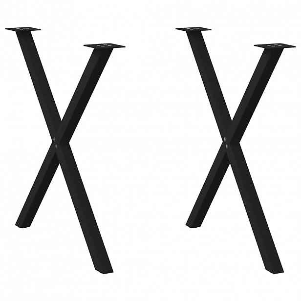vidaXL Nohy k jídelnímu stolu ve tvaru X, 2 ks, černé, 80 x (72-73) cm, ocel
