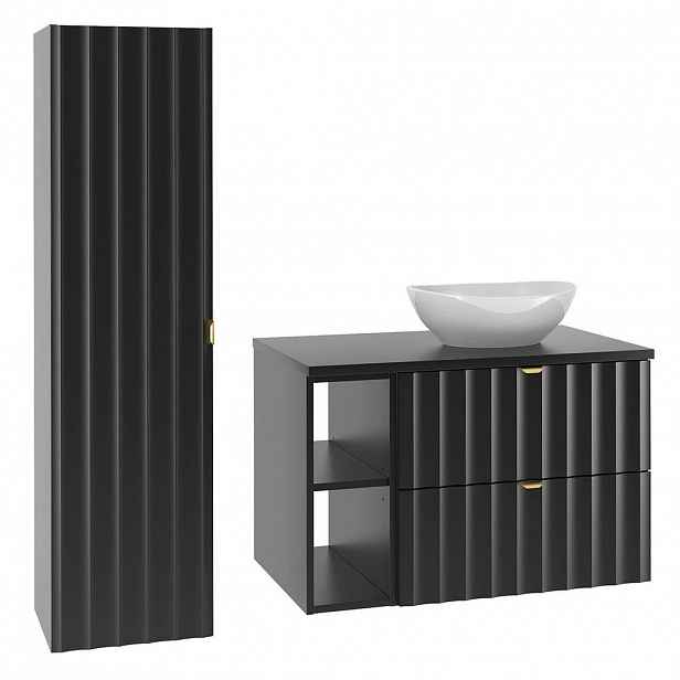 Petits-meubles KOUPELNOVÝ NÁBYTEK 80.6cm Lexa 2er-Set Černá