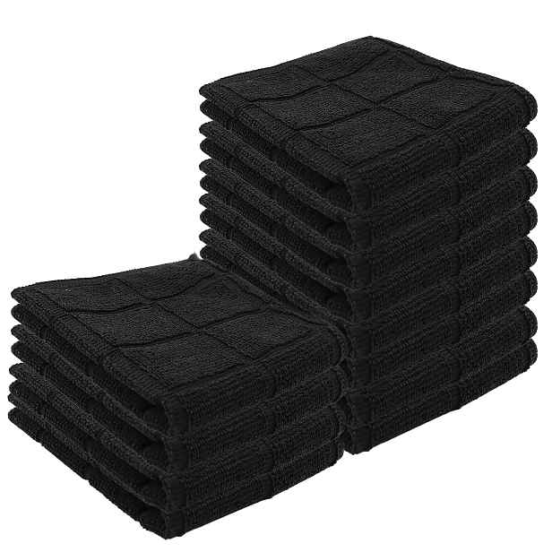 TEMU 25x25 cm, Mikrovláknová kuchyňská utěrka, Kostkovaný design, Ultra měkká a vysoce savá