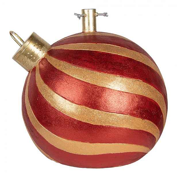 Červeno-zlatý stojan na stromek ve tvaru koule Christmas Bauble - 43*40*41 cm Clayre & Eef