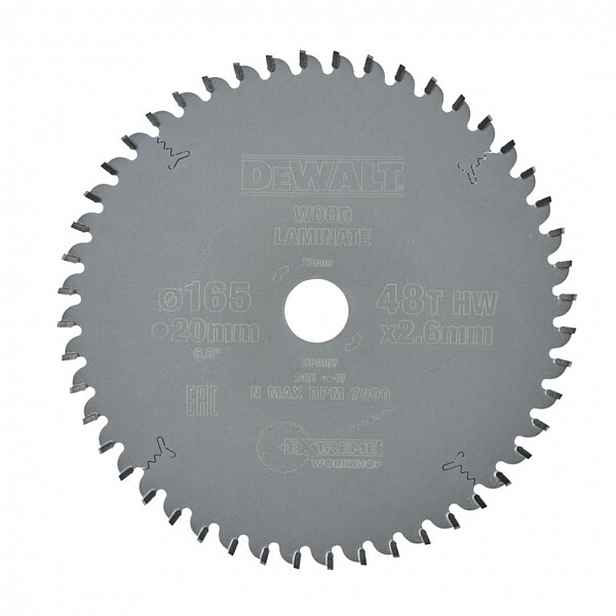 DeWALT - Pilový kotouč na dřevo 165x20 mm, 48 zubů DT4087