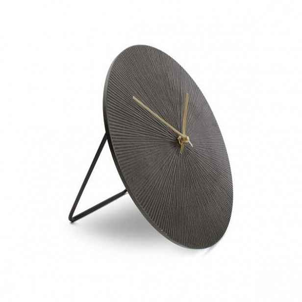 Hodiny stolní kulaté ZONE kov S&P černá 26cm