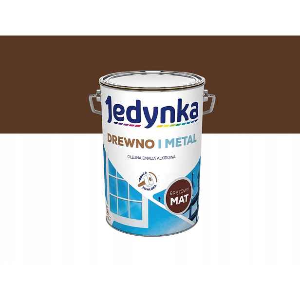Jedynka Olejová alkydová smaltovaná hmota na dřevo a kov matná hnědá 0,9L