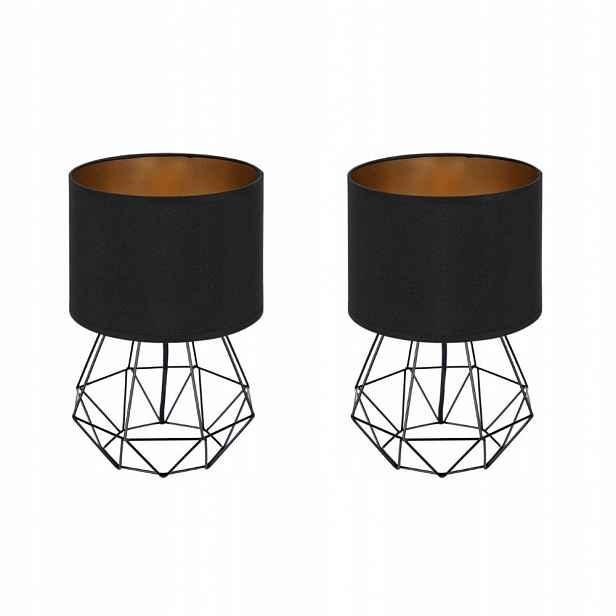 Noční Lampy Černé, Stolní Moderní 2 Ks Polské E27 Abažur Velur