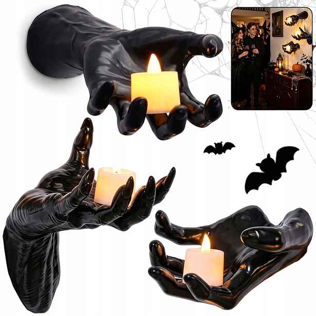 Strašidelná Halloweenská Dekorace Ruka Nástěnná 3 Ks Rukou Vinyl Gotický Styl