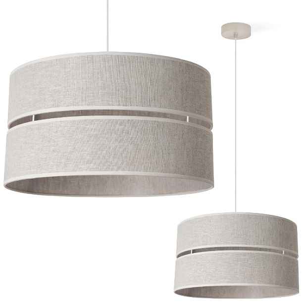 Závěsná Stropní Lampa S Lněným Stínidlem Boho Béžová Do Ložnice