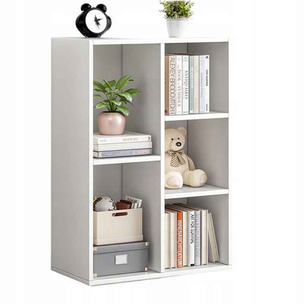 Otevřený Stojanový Regál Bílý Velká Skříňka Komoda Loft Skandinávský 5 Polic