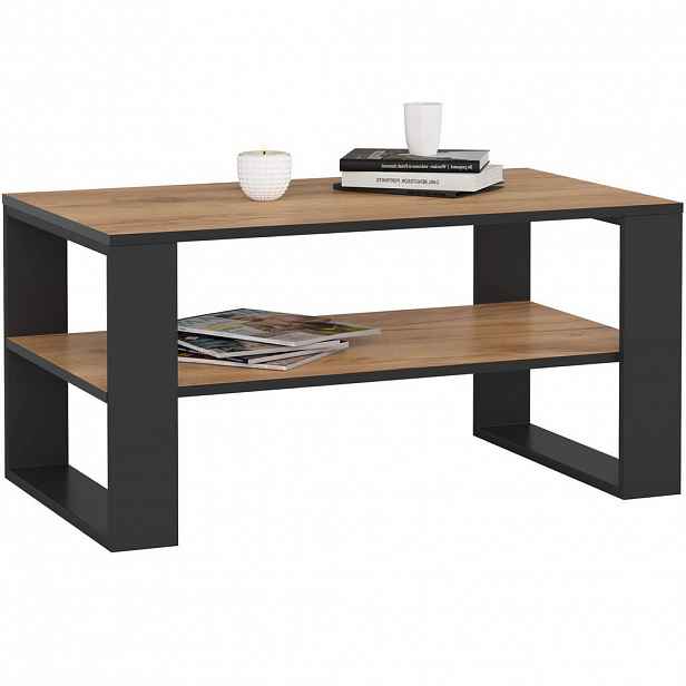 RAUMHIRSCH FURNITURE KONZOLOVÝ STOLEK dub Craft, černý 45/92/53