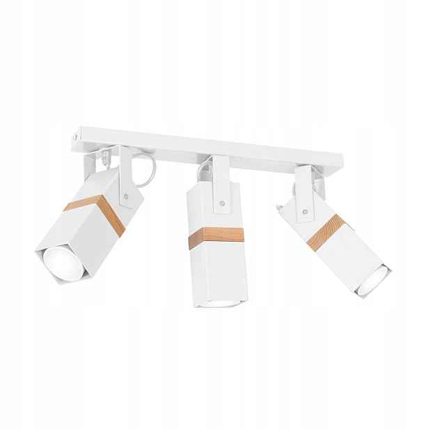 Lampa Spot Pohyblivé Stínidla Dřevo Kov Bílá Obývací pokoj