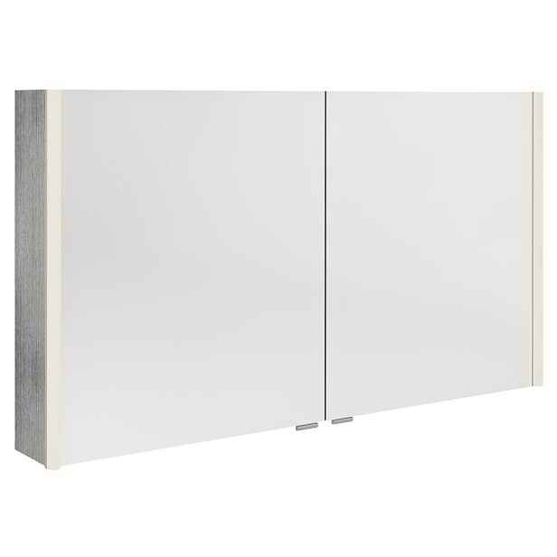 Sapho ALIX galerka s LED osvětlením, 2x dvířka, 126x70x17,5cm, dub stříbrný