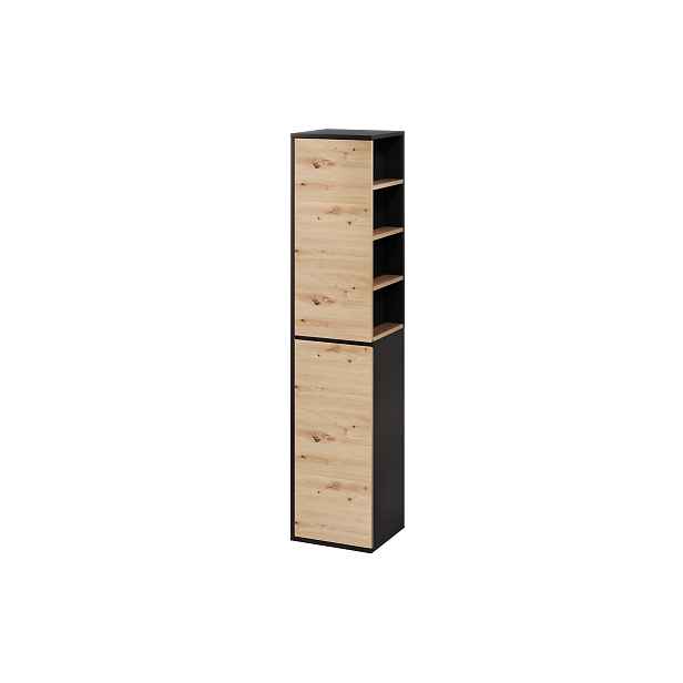 Szynaka Vysoká koupelnová skříňka Mossa 70 35 cm levá dub Artisan/černá